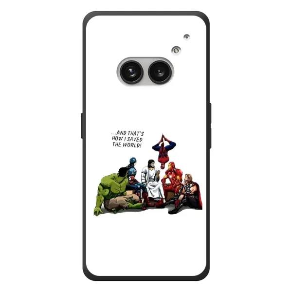 Чехол с рисунком «Иисус супергерой» для Nothing Phone (2a) Plus