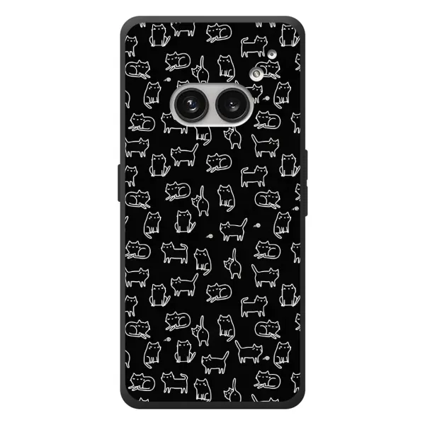 Чехол с рисунком «Котики на черном» для Nothing Phone (2a) Plus Чехол с рисунком «Котики на черном» для Nothing Phone (2a) Plus
