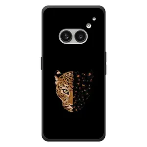 Чехол с леопардовым принтом на Nothing Phone (2a) Plus (Леопард на черном)