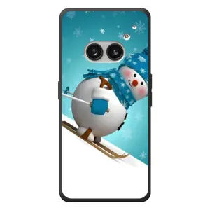 Чехол с зимним принтом для Nichts Telefon (2а) Plus (Лыжник)