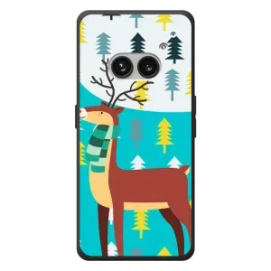 Силиконовый бампер с картинкой животных для Nothing Phone (2a) Plus (Олень с шарфом)