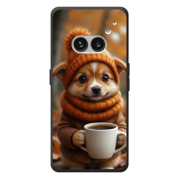 Чехол с рисунком «Собачка с кофе» для Nothing Phone (2a) Plus Чехол с рисунком «Собачка с кофе» для Nothing Phone (2a) Plus