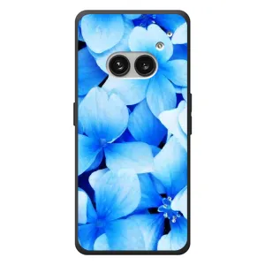 Силиконовый бампер с принтом (цветочки) на Nichts Telefon (2а) Plus (Синие цветы)