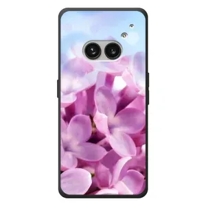 Силиконовый бампер с принтом (цветочки) на Nichts Telefon (2а) Plus (Сиреневые цветы)