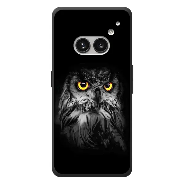 Чехол с рисунком «Сова на чёрном» для Nothing Phone (2a) Plus Чехол с рисунком «Сова на чёрном» для Nothing Phone (2a) Plus