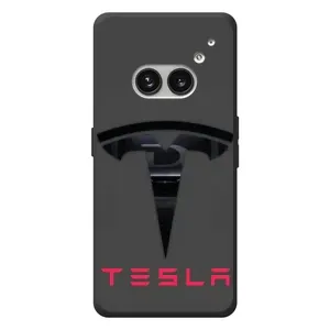 Силиконовый бампер с картинкой машины на Nothing Phone (2a) Plus (Logo TESLA)