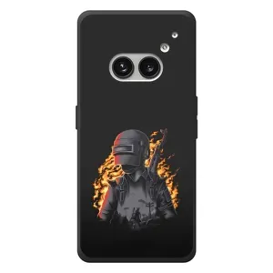 Силиконовый чехол с картинкой "Герой Pubg" на Nothing Phone (2a) Plus (В огне)