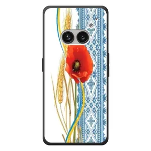 Силиконовый Чехол на Nothing Phone (2a) Plus с картинкой Вышиванки (Вышиванка с цветком)