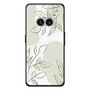 Чехол цветочный дизайн для Nothing Phone (2a) Plus (Зелёный дизайн)