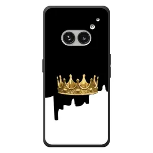 Чехол (Корона на чёрном фоне) для Nichts Telefon (2а) Plus (Золотая корона)