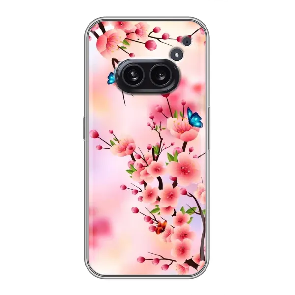 Чехол с рисунком «Бабочки на сакуре» для Nothing Phone 2a Чехол с рисунком «Бабочки на сакуре» для Nothing Phone 2a