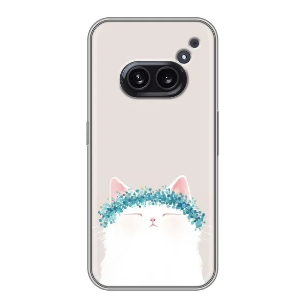 Чехол с рисунком «Белый котик» для Nothing Phone 2a Чехол с рисунком «Белый котик» для Nothing Phone 2a