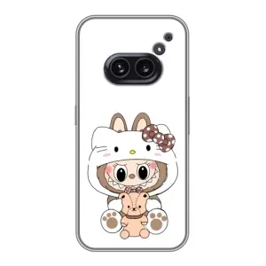 Чехол с принтом Лабубу для Nothing Phone 2a (Белый Лабубу)