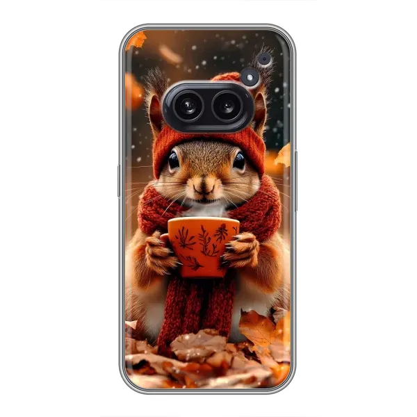 Чехол с рисунком «Белка с кофе» для Nothing Phone 2a Чехол с рисунком «Белка с кофе» для Nothing Phone 2a