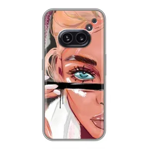 Силиконовый Чехол на Nothing Phone 2a с картинкой Стильных Девушек (Девушка и ресницы)