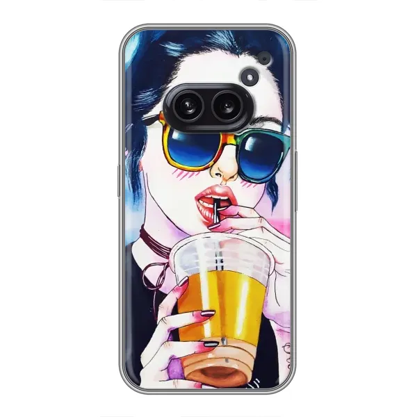 Чехол с рисунком «Девушка с коктейлем» для Nothing Phone 2a