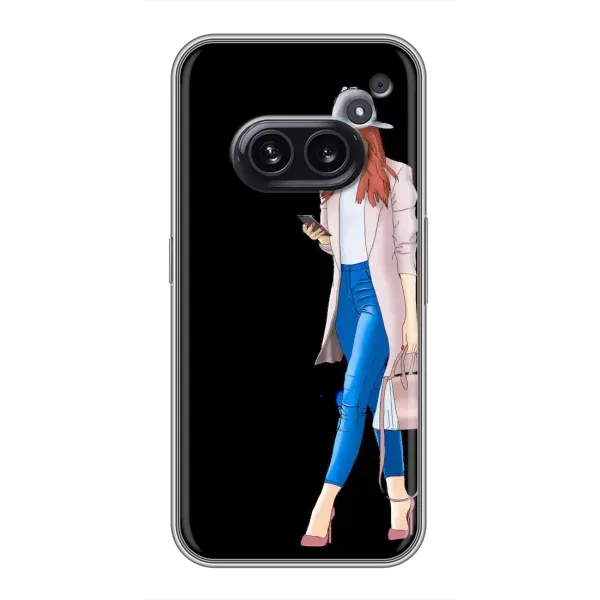Чехол с рисунком «Девушка со смартфоном» для Nothing Phone 2a