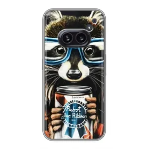 Силиконовый Чехол с Енотами на Nothing Phone 2a (Енот в очках)
