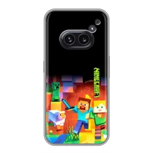 Чехлы для Nothing Phone 2a (Персонажи Майн Крафт) (Герой Майнкрафт)