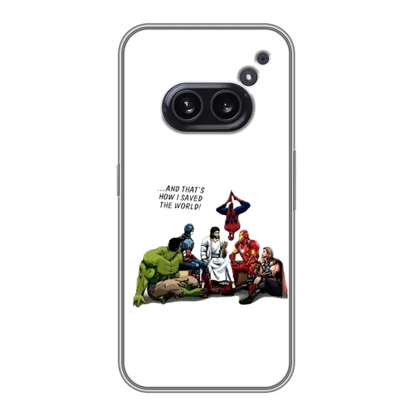Чехол с рисунком «Иисус супергерой» для Nothing Phone 2a Чехол с рисунком «Иисус супергерой» для Nothing Phone 2a