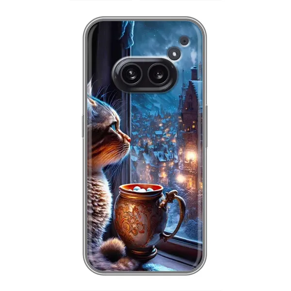 Чехол с рисунком «Кот новогодний» для Nothing Phone 2a Чехол с рисунком «Кот новогодний» для Nothing Phone 2a