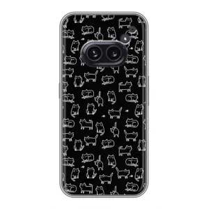 Чехол на тематику: Коты для Nothing Phone 2a (Котики на черном)