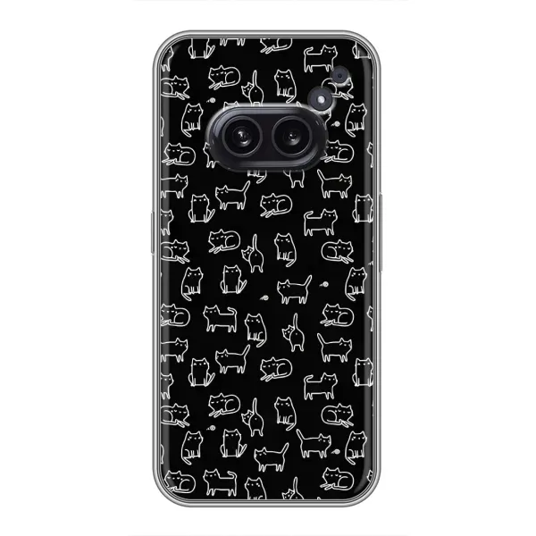 Чехол с рисунком «Котики на черном» для Nothing Phone 2a Чехол с рисунком «Котики на черном» для Nothing Phone 2a