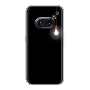 Чехол с картинками на черном фоне для Nothing Phone 2a (Лампочка)