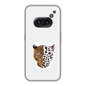 Чехол с леопардовым принтом на Nothing Phone 2a (Леопард на белом)