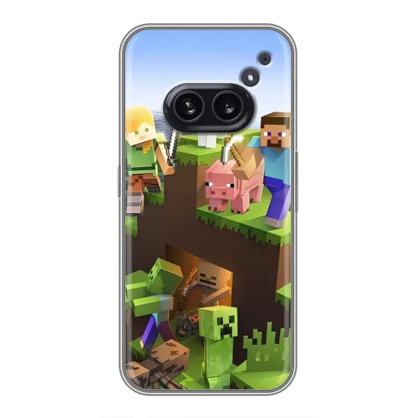 Чехол с рисунком «Майн-крафт» для Nothing Phone 2a Чехол с рисунком «Майн-крафт» для Nothing Phone 2a