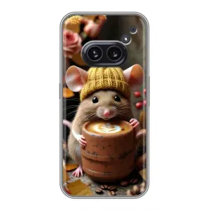 Печатный чехол «Зверята с кофе» для Nothing Phone 2a (Мышка с кофе)