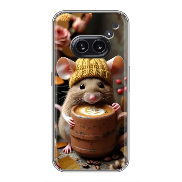 Чехол с рисунком «Мышка с кофе» для Nothing Phone 2a Чехол с рисунком «Мышка с кофе» для Nothing Phone 2a