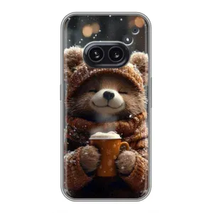 Печатный чехол «Зверята с кофе» для Nothing Phone 2a (Медвежонок с кофе)