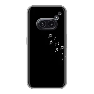 Чехол с картинками на черном фоне для Nothing Phone 2a (Ноты)