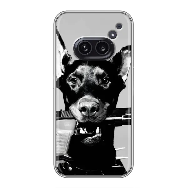 Чехол с рисунком «Опасный доберман» для Nothing Phone 2a Чехол с рисунком «Опасный доберман» для Nothing Phone 2a