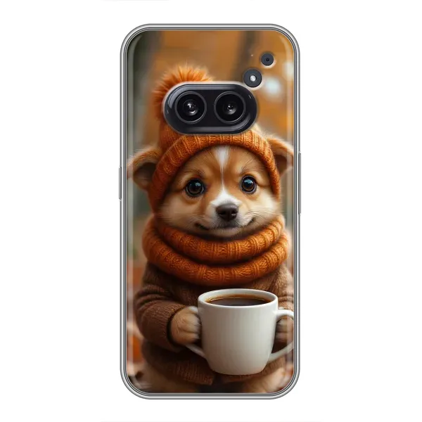 Чехол с рисунком «Собачка с кофе» для Nothing Phone 2a Чехол с рисунком «Собачка с кофе» для Nothing Phone 2a