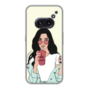 Силиконовый Чехол на Nothing Phone 2a с картинкой Стильных Девушек (С напитком)