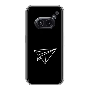 Чехол с картинками на черном фоне для Nothing Phone 2a (Самолетик)