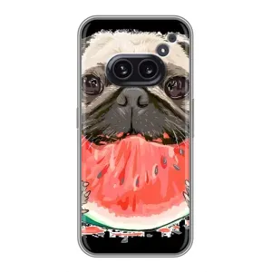 Чехол (ТПУ) Милые собачки для Nothing Phone 2a (Смешной Мопс)