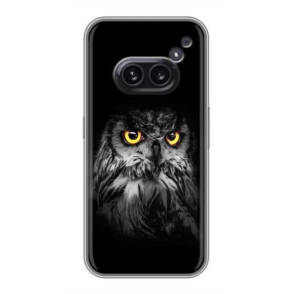 Чехол с рисунком «Сова на чёрном» для Nothing Phone 2a Чехол с рисунком «Сова на чёрном» для Nothing Phone 2a