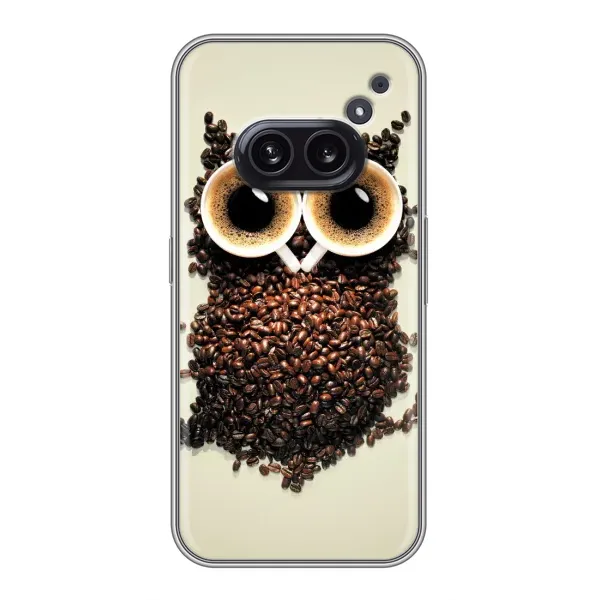 Чехол с рисунком «Сова с зерен кофе» для Nothing Phone 2a Чехол с рисунком «Сова с зерен кофе» для Nothing Phone 2a