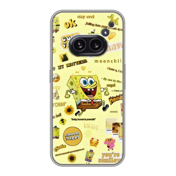 Чехол с рисунком «Спанч Боб бежит» для Nothing Phone 2a Чехол с рисунком «Спанч Боб бежит» для Nothing Phone 2a