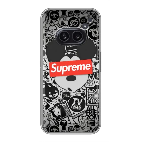 Чехол с рисунком «Supreme Маус» для Nothing Phone 2a Чехол с рисунком «Supreme Маус» для Nothing Phone 2a