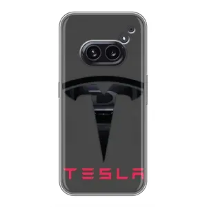 Силиконовый бампер с картинкой машины на Nothing Phone 2a (Logo TESLA)