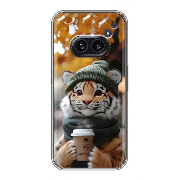 Чехол с рисунком «Тигр с кофе» для Nothing Phone 2a Чехол с рисунком «Тигр с кофе» для Nothing Phone 2a