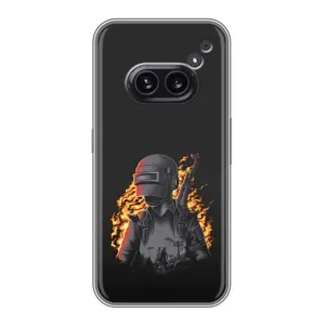 Силиконовый чехол с картинкой "Герой Pubg" на Nothing Phone 2a (В огне)