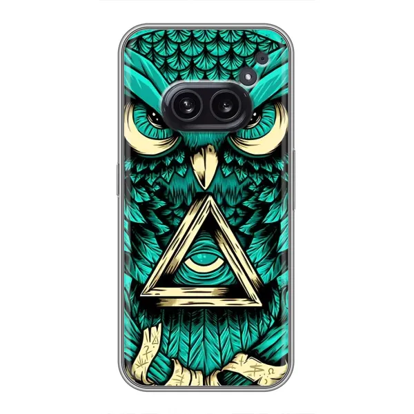 Чехол с рисунком «Зеленая сова» для Nothing Phone 2a Чехол с рисунком «Зеленая сова» для Nothing Phone 2a