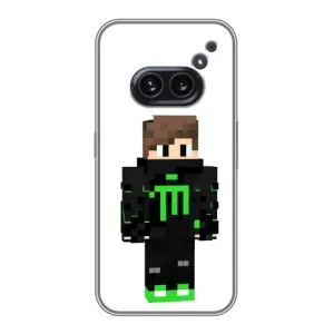 Чехлы для Nothing Phone 2a (Персонажи Майн Крафт) (Зеленый мальчик)