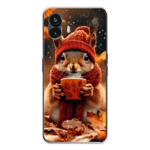 Печатный чехол «Зверята с кофе» для Nothing Phone 3 (Белка с кофе)