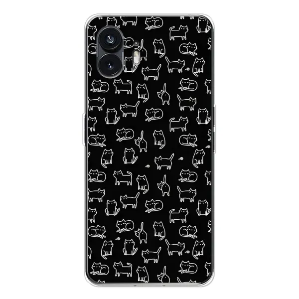 Чехол с рисунком «Котики на черном» для Nothing Phone 3 Чехол с рисунком «Котики на черном» для Nothing Phone 3